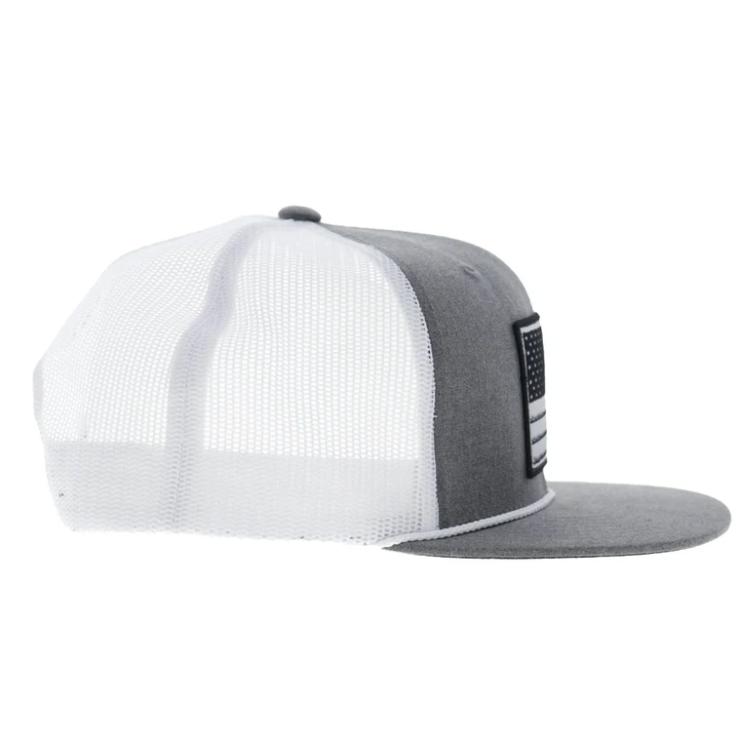Hooey 2610T-GYWH-Liberty Roper 6-Panel Trucker Snapback-Grey/White