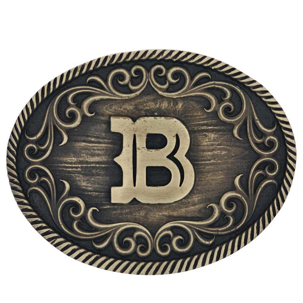 Montana Silversmith A915 Filigree Initial Attitude Belt Buckle