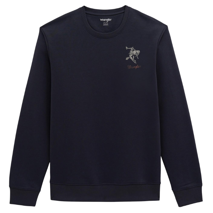Wrangler 112380291 Men's Crew Fleece Pullover - Regular Fit - Ombre Blue