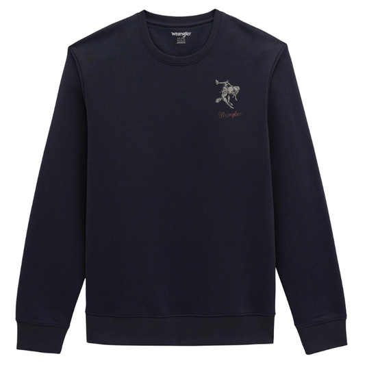 Wrangler 112380291 Men's Crew Fleece Pullover - Regular Fit - Ombre Blue