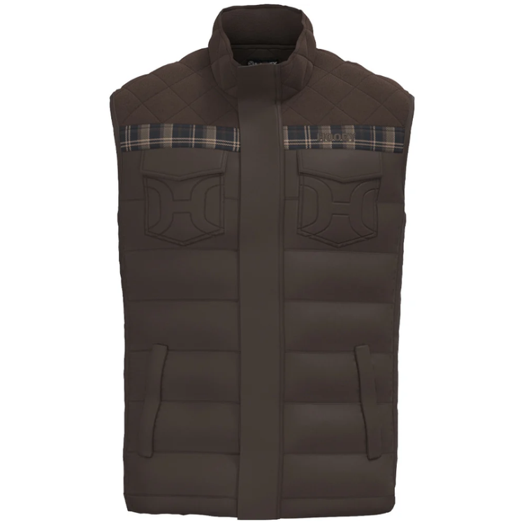 Hooey - HV2617DKBR - Banff - Men's Dark Brown Packable Vest