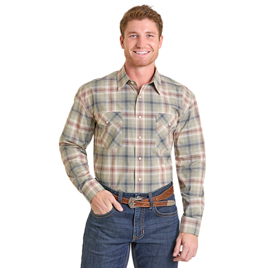 Panhandle Slim SMN2S07413 Mens Long Sleeve 2 Pocket Snap
