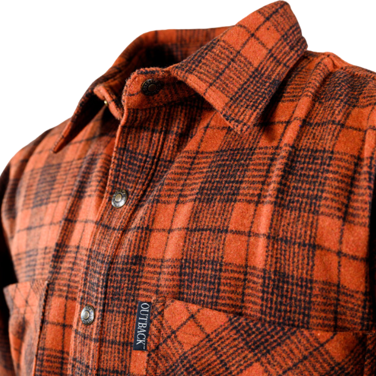 Outback 42667 Men's Clyde Big Shirt - Burnt Orange