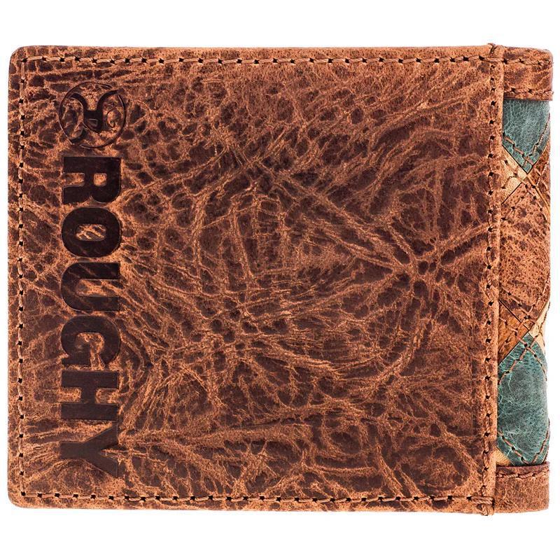 Hooey RBF009-BRTQ "OURAY" BROWN/TURQUOISE OSTRICH PRINT ROUGHY TRIFOLD WALLET