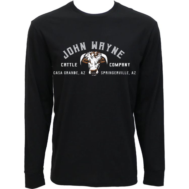 Hooey HT2663BK - John Wayne - Men's Black Long Sleeve T-Shirt