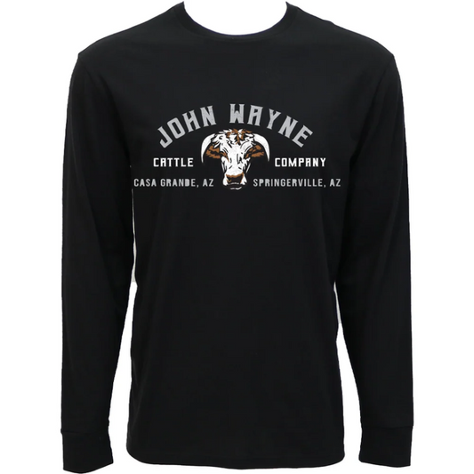 Hooey HT2663BK - John Wayne - Men's Black Long Sleeve T-Shirt