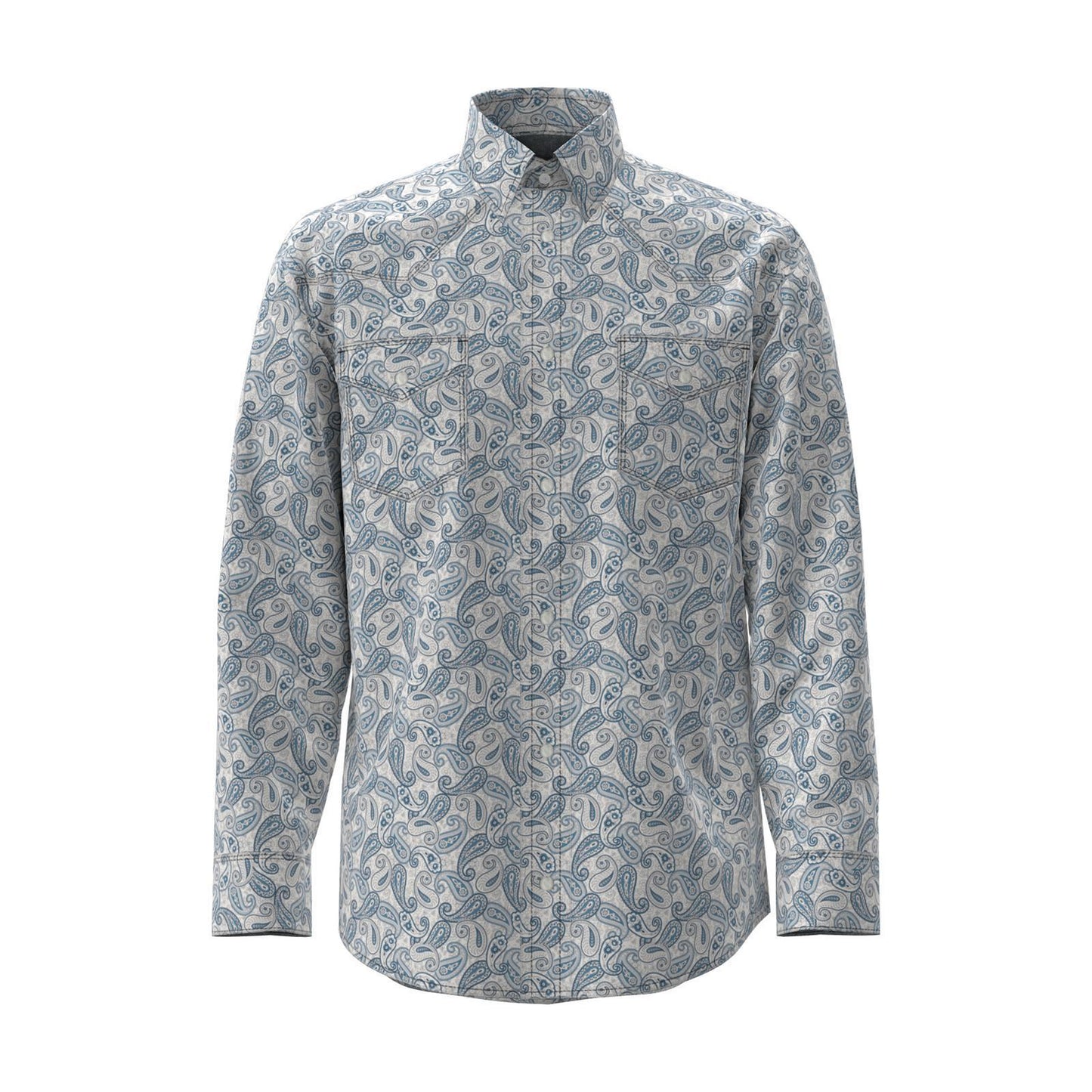 Wrangler 112369481 Men's 20X® Competition Advanced Comfort Long Sleeve Shirt - Classic Fit - White/Blue