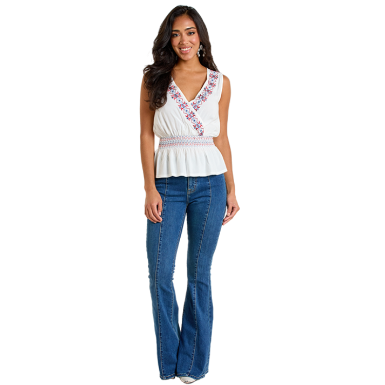 Panhandle LW51T06347 Women's Sleeveless Smocked Top