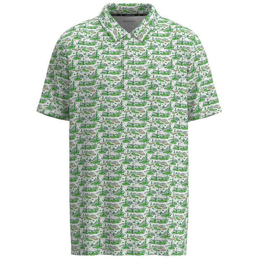 Hooey HP2601GRWH "The Weekender" Polo White/Green Hooey Hills Print