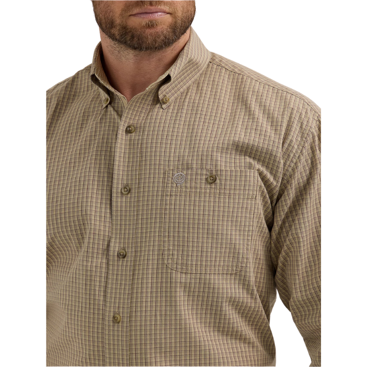 Wrangler 112356609 Men's George Strait Collection One Pocket Long Sleeve Shirt