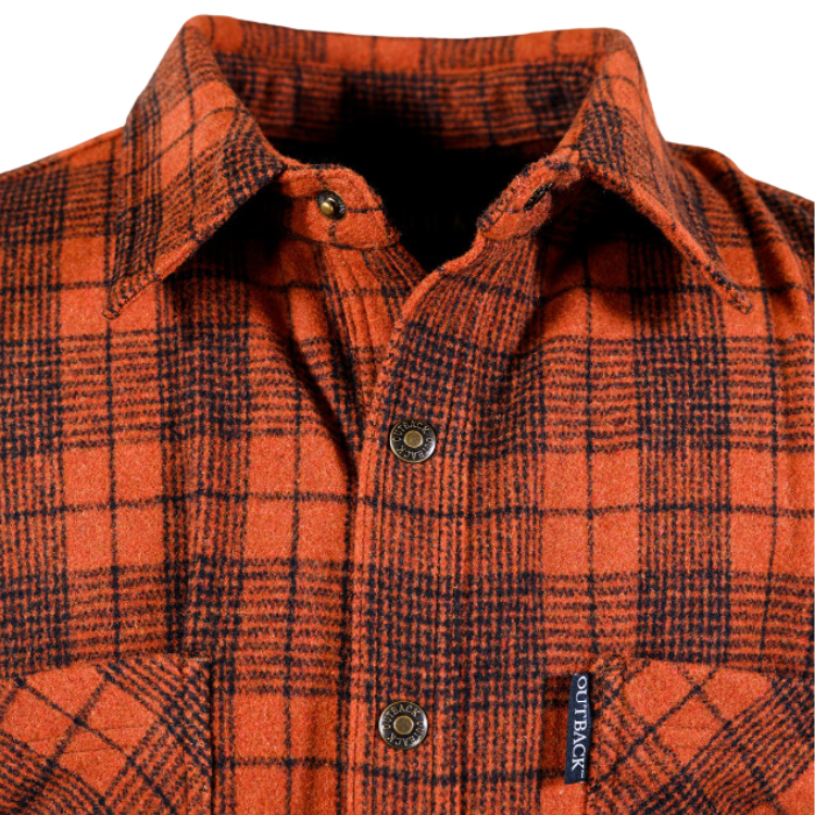 Outback 42667 Men's Clyde Big Shirt - Burnt Orange