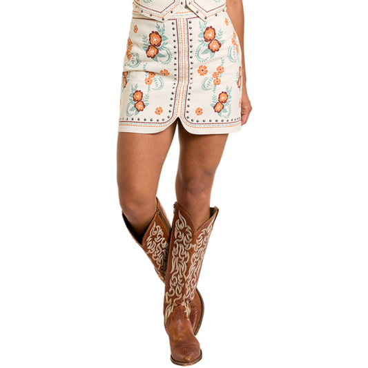 Rock & Roll BW69B06318 Women's Floral Print Skirt - Rose/Mauve