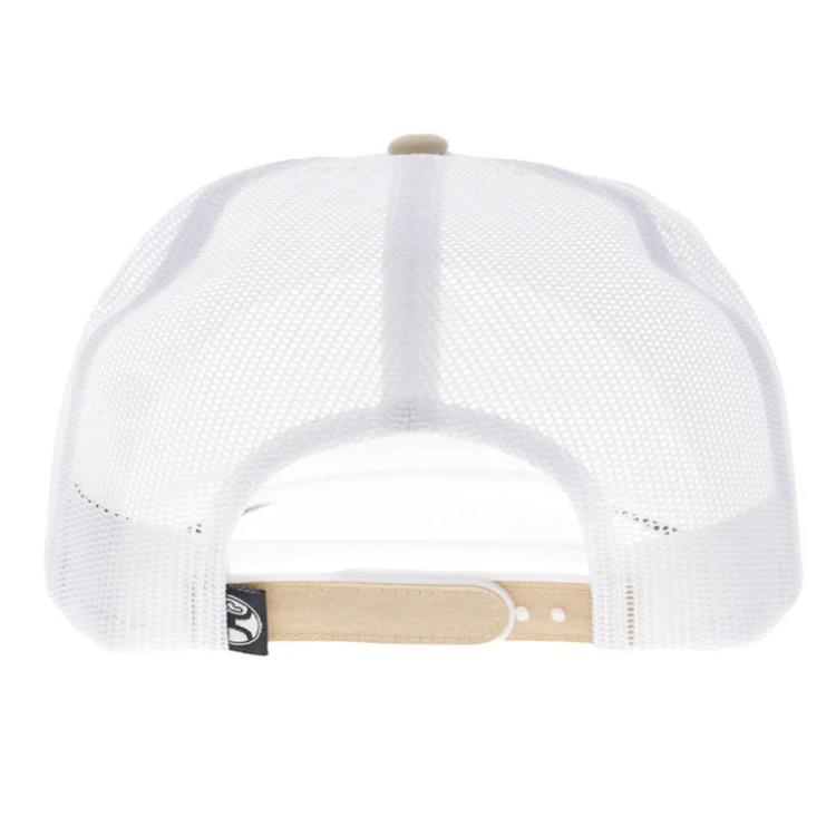 Hooey 2661T-WHYL-Rank Stock 5-Panel Trucker Snapback-White/Tan