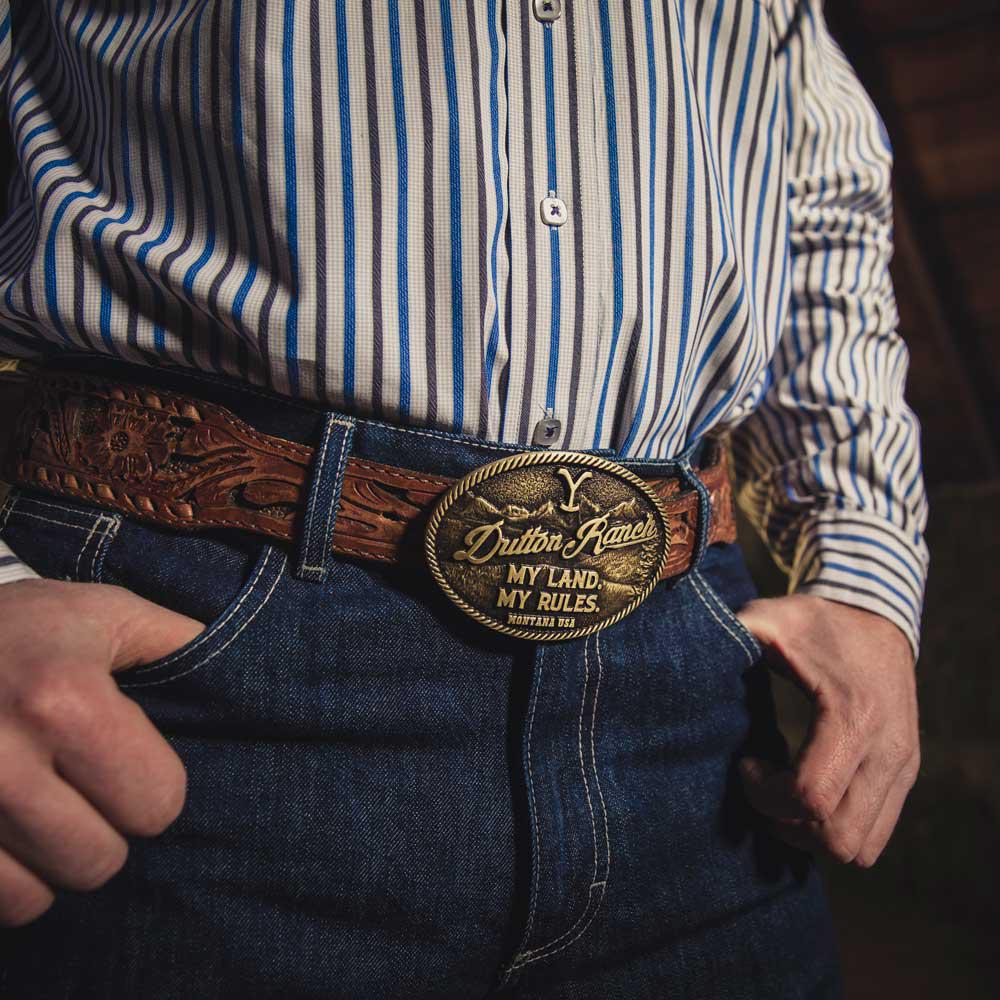 Montana Silversmith A965CYEL My Rules Yellowstone Attitude Buckle