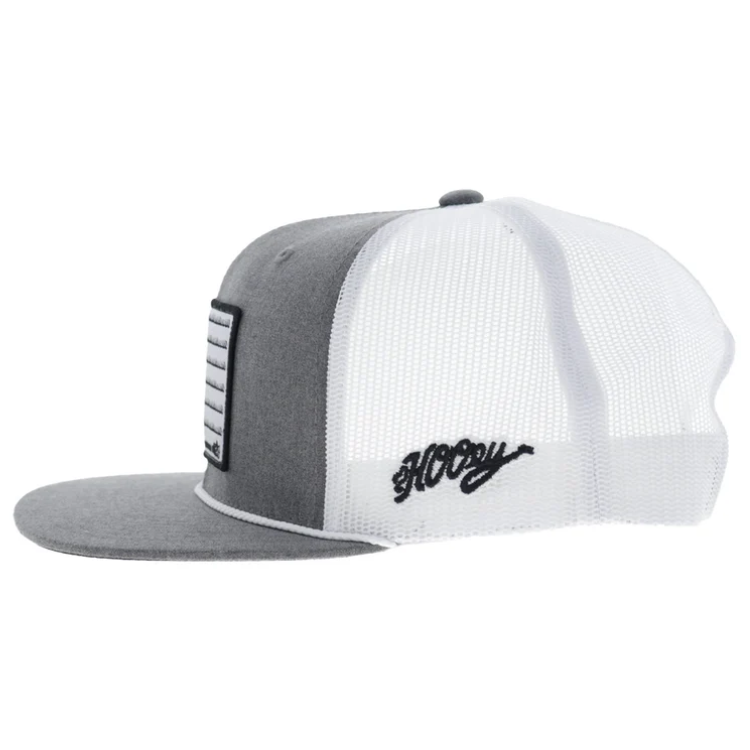 Hooey 2610T-GYWH-Liberty Roper 6-Panel Trucker Snapback-Grey/White