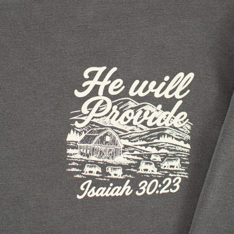 American Farm Co - He Will Provide Crewneck - Pigment Black/Charcoal