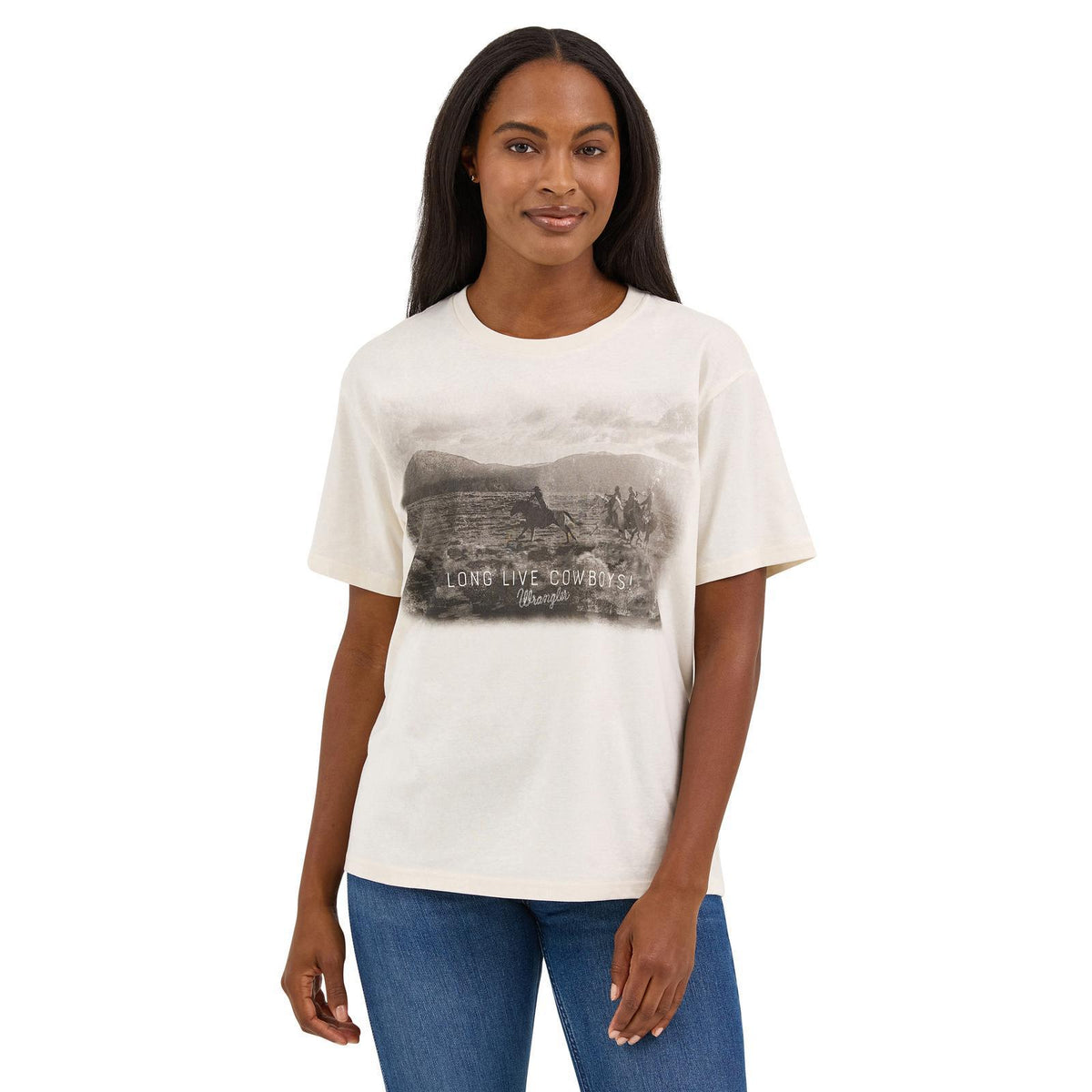 Wrangler 112368899 Women's Short Sleeve Graphic T-Shirt - Girlfriend Fit - Whisper White