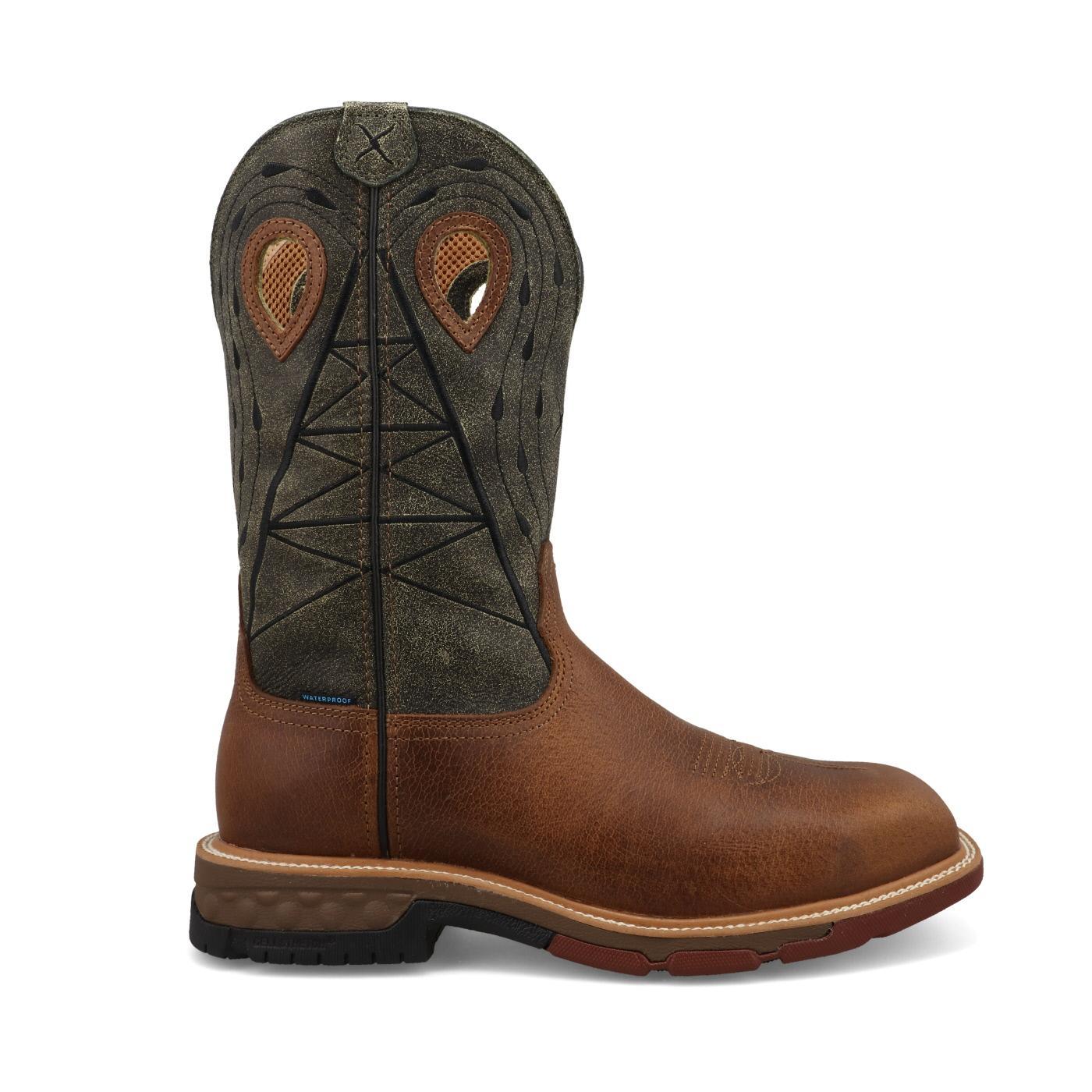Twisted X MXBNW11 - 12" Western Work Boot - Lion & Dark Olive