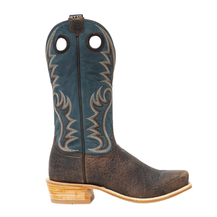 Hyer HM12029 McCune Bison Boots - Deep Aqua/Chocolate Brown