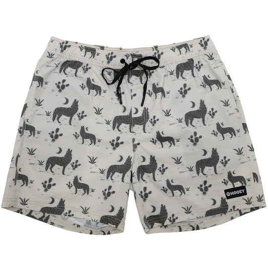 Hooey HB2035PR Men's "Big wake" Cream Habitat Howl Print Boardshorts
