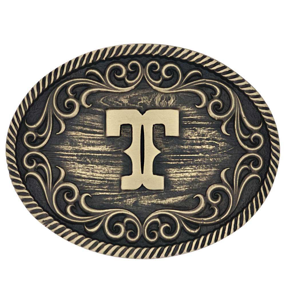 Montana Silversmith A915 Filigree Initial Attitude Belt Buckle