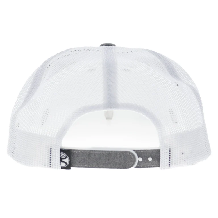 Hooey 2610T-GYWH-Liberty Roper 6-Panel Trucker Snapback-Grey/White
