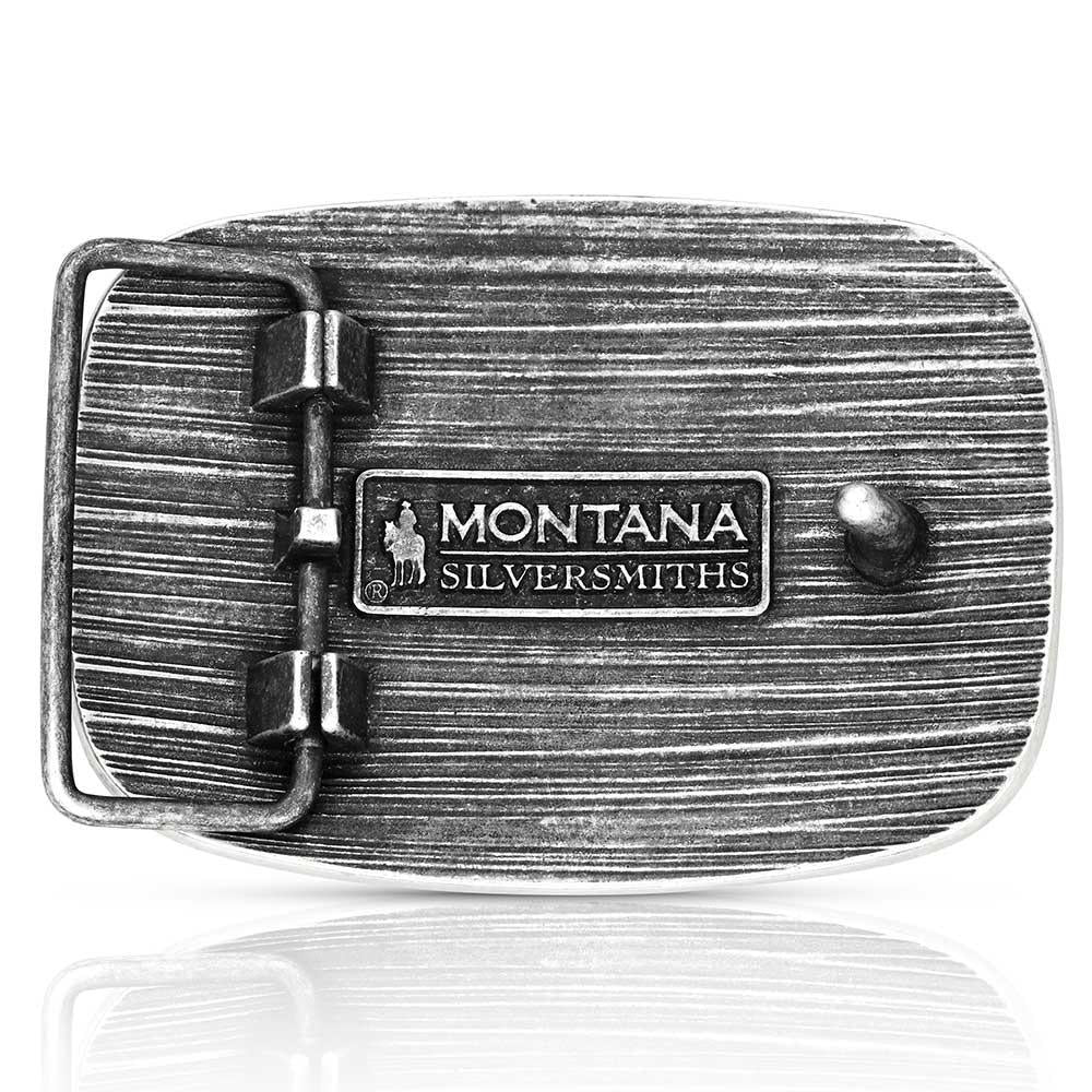 Montana Silversmith A1054P - Western Patriotic Longhorn Buckle