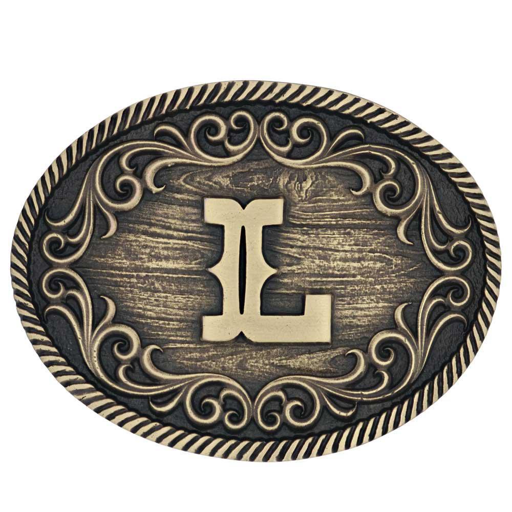 Montana Silversmith A915 Filigree Initial Attitude Belt Buckle