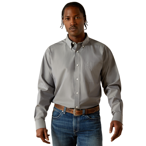 Ariat 10062526 MNS Wrinkle Free Solid Pinpoint Oxford Classic Fit Shirt