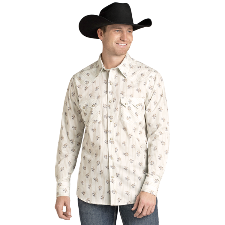 Rock & Roll BMN2S07144 FLORAL PRINT LS SNAP