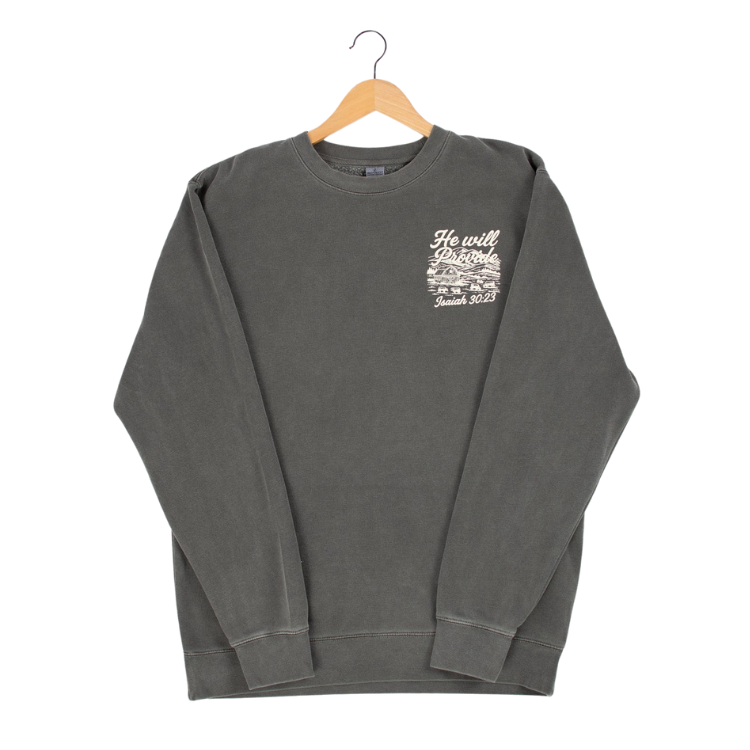 American Farm Co - He Will Provide Crewneck - Pigment Black/Charcoal