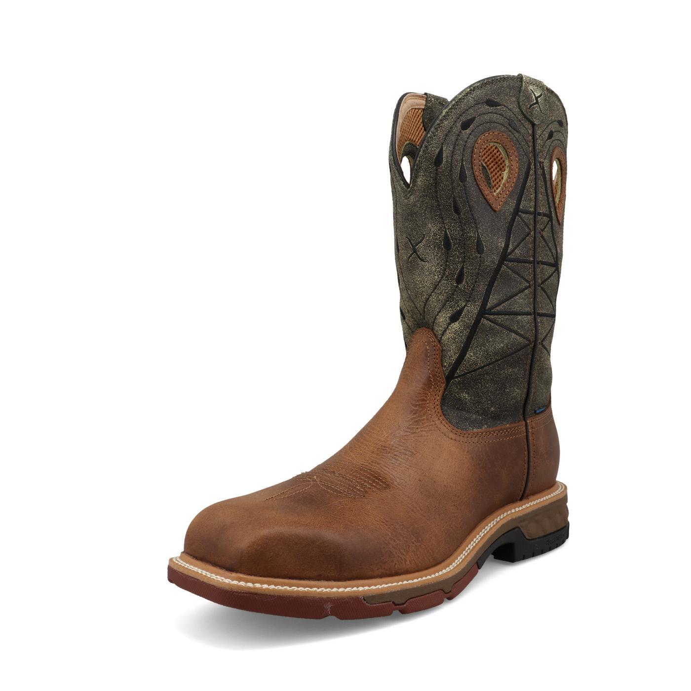 Twisted X MXBNW11 - 12" Western Work Boot - Lion & Dark Olive