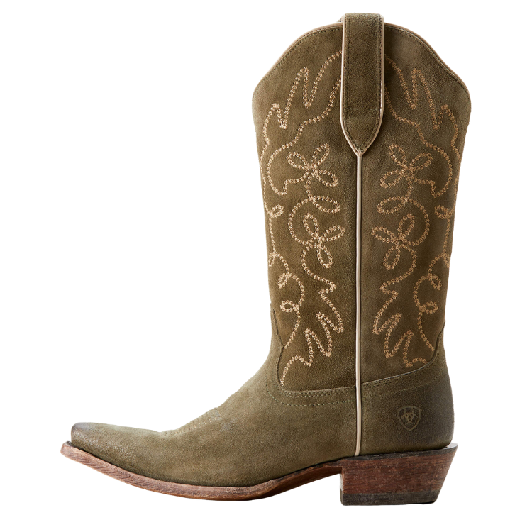 Ariat 10053792 Women's Jukebox Western Boot Soft Olive Suede