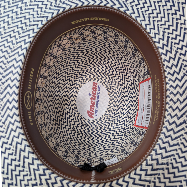 American Hat Co 250th 2020 Straw - Blue & White