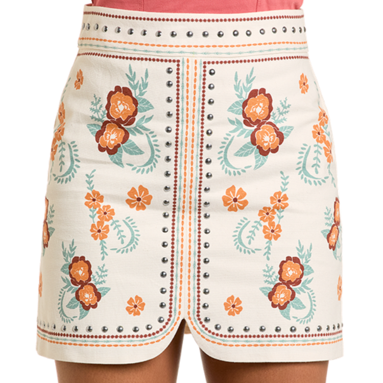 Rock & Roll BW69B06318 Women's Floral Print Skirt - Rose/Mauve