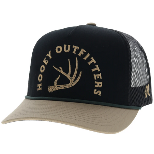Hooey - 6043T-BKTN - Shed - 5-Panel Trucker with Tan Embroidery Logo - Black/Tan