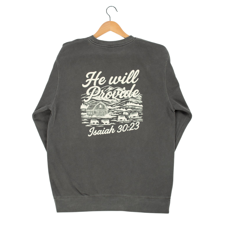 American Farm Co - He Will Provide Crewneck - Pigment Black/Charcoal