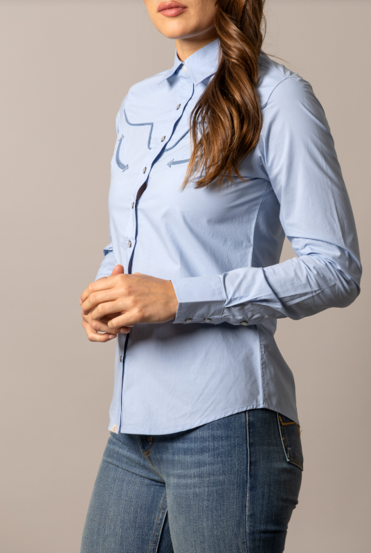 Kimes Ranch LOGO HORN LONG SLEEVE Light Blue