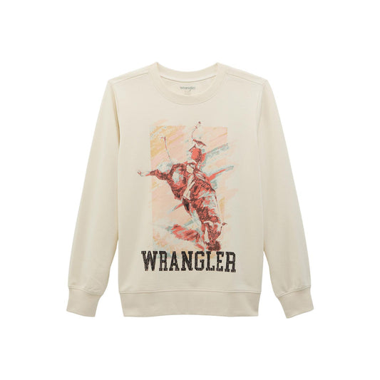 Wrangler 112368905 Women's Crew Sweatshirt - Regular Fit - Whisper White