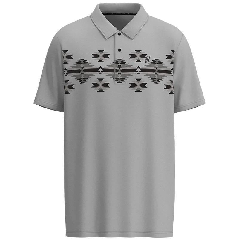 Hooey HP2601GYBK "The Weekender" Polo Grey/Black with Aztec